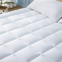 Hochwertiger Baumwoll-Quilt-Matratzenauflage, dehnbar, atmungsaktiv, geräuschlos, weich, weißer Matratzenbezug