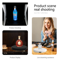 Présentoir de plateau tournant électrique rotatif à 360 degrés avec lumière LED accessoires de photographie prise de vue pour produits Photo ou courte vidéo