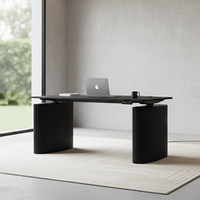 Bureau d'ordinateur électrique réglable en hauteur, bureau d'étude en noyer pour la maison, bureau de luxe moderne avec fonction de prise de courant