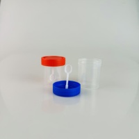 Contenedor de Muestras de Heces Desechable de Grado Médico Premium, Material PP, con Cuchara Integrada y Tapa de Color, para Uso Clínico y Hospitalario