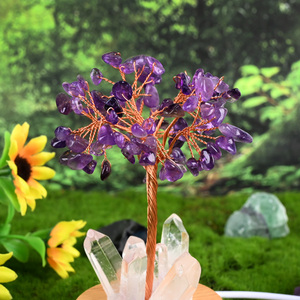 En gros, Arbre en cristal de pierres précieuses naturelles avec base USB en cristal brut - Product Image 5