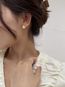 925ห่วงมุกเทียมเงินสเตอร์ลิงลายเรขาคณิตดีไซน์ไม่สมมาตรอินสตาแกรมสไตล์คลาสสิกอินเทรนด์เพทายสำหรับงานเลี้ยงอเนกประสงค์ - Product Image 4