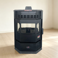 Poêle à granulés de bois double combustible haut de gamme, durable, multifuel, à triple vue, pour usage domestique et professionnel