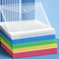Carpeta de Archivo Transparente A4 al por Mayor, Bolsa de Plástico Impermeable con Botón a Presión, Carpeta de Documentos con Logotipo Personalizado para Oficina y Escuela