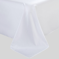 Vente en gros de drap de lit 100% coton Satin blanc 300TC King Queen Size linge de lit pour hôtel housse de couette ensemble de draps plats