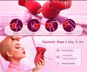 2024 Drops hipping Neues <span class=keywords><strong>Sex</strong></span>-Produkt gerät Red Lip Rose Vibrator Saugen Zunge Lecken Vibrator Big Mouth Vibrator - Product Image 3