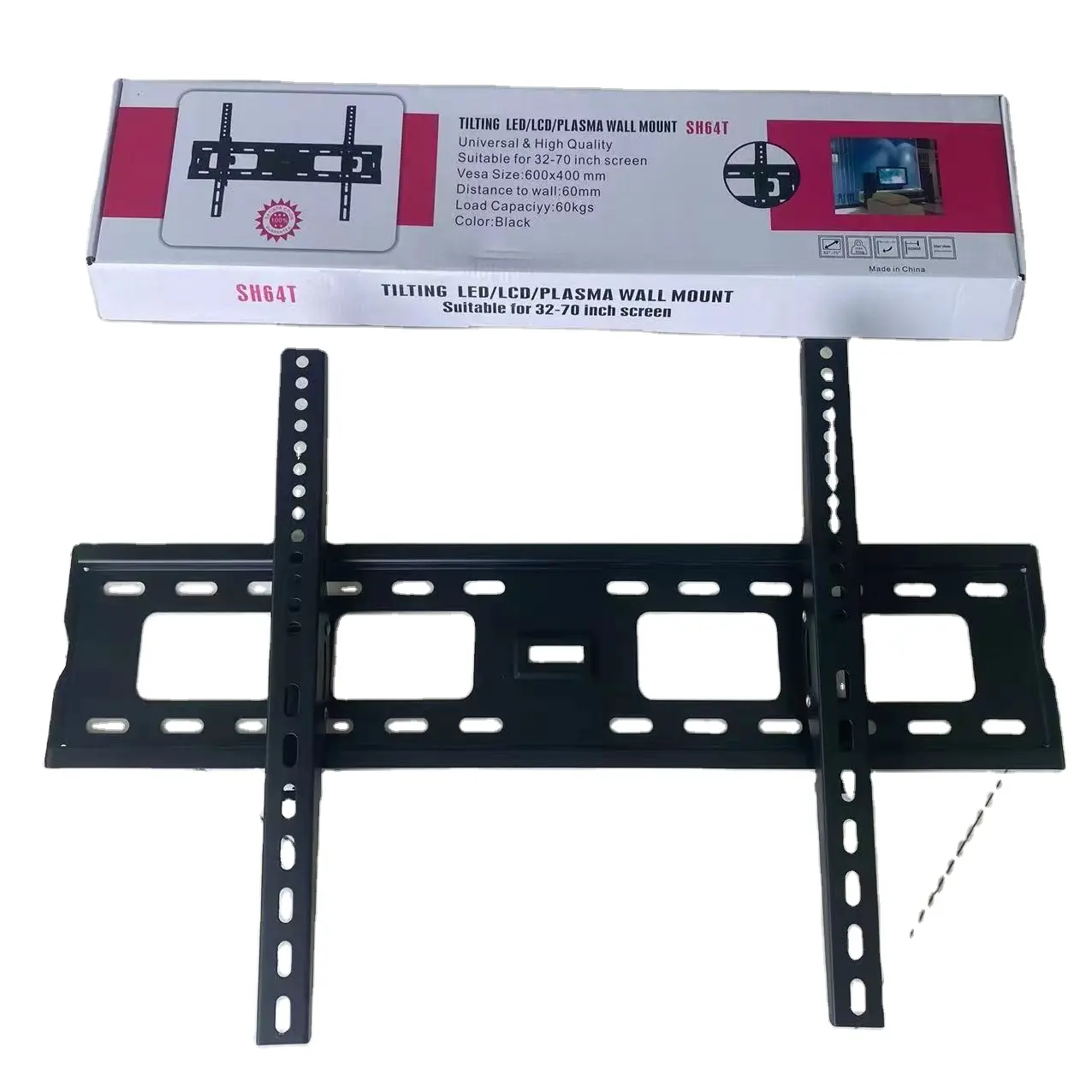 SH64T Steel TV Wall Mount 32-70 Inch Universal Tilt Wall Bracket Flat Screen Lcd TV Stand