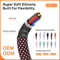Câble USB en silicone UNIEAN, vente en gros d'usine, 3M, 480 Mbps, USB 2.0 Type A vers Type C, câble de charge rapide USB, câbles de données pour iPhone