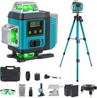 Niveau laser vert à batterie lithium 12V de qualité industrielle avec 16 lignes, moteur sans balais haute précision pour la construction