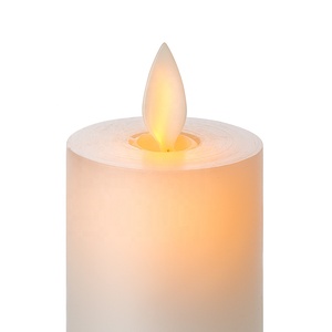 Flamme mobile D5 pilier plat blanc paraffine minuterie à piles à la maison décoration de mariage a mené la cire de bougie - Product Image 5