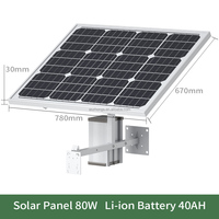 Système solaire système de stockage d'énergie hors réseau 80W 30/40ah pour maison ferme île extérieure 4G routeur éclairage caméra de Surveillance