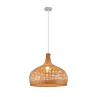 Lampe suspendue en bambou fabriquée à la main, vente chaude de l'usine de Zhongshan, luminaires suspendus en bambou pour salle à manger intérieure, restaurant, lustre