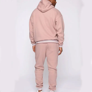 Set sportivo di alta qualità in bianco due pezzi Jogger Set personalizzato poliestere/cotone felpa con cappuccio e pantaloni per gli uomini - Product Image 5