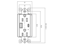Prise de courant murale pour chargeur USB avec ports USB de type a et type C Prise de charge rapide 4.2A avec port USB