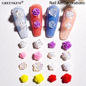 100 pièces Offre Spéciale 3D résine Rose ongles breloques pour <span class=keywords><strong>manucure</strong></span> coloré Rose accessoire Style japonais nouveau Design ongles décorations Art - Product Image 1