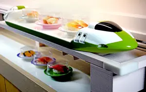 Bullet Train Style Food Delivery Train Revolving Sushi Bar Conveyors