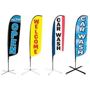 Drapeau publicitaire extérieur personnalisé Bali Bow Sail, bannière volante en forme de goutte d'eau, drapeau plume personnalisé pour la plage avec mât - Product Image 1