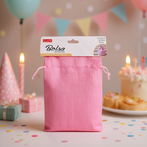 Sacchetto Regalo Ilan Rosa 13x18 Cm in Finta Iuta per Feste - Product Image 2
