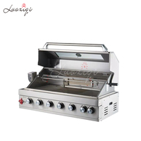 Combinaison de gril à gaz et à charbon de bois en acier inoxydable 304 impeccable pour les grils de barbecue intégrés de manière transparente dans la cuisine extérieure
