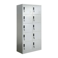 Casier en acier à dix portes personnalisé en usine, casier de vestiaire en métal pour salle de sport, casier à vêtements de sport