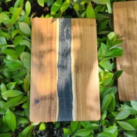Accessoires de cuisine, planche à découper rectangulaire en bois d'acacia et résine époxy bleue, 2,0 cm d'épaisseur, cadeau de cuisine