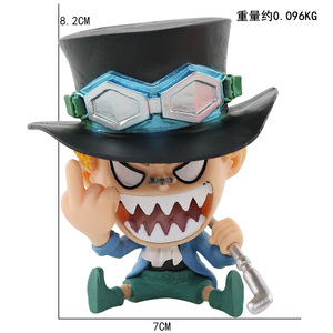 8 stili 10CM statuetta statue seduta Luffy Zoro Nami Ace Boa Doflamingo Sabo Franky 0ne pezzo Figura PVC Anime Figure giocattoli - Product Image 6