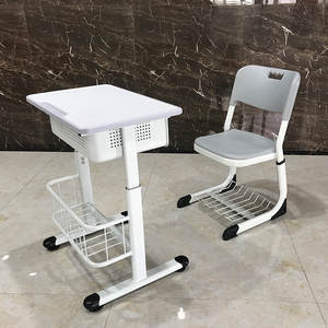 Escritorio y Silla Ergonómicos con Marco de Metal para Estudiantes de <span class=keywords><strong>Secundaria</strong></span>, Juego de Mesa y Sillas de Estudio para Aula Escolar para Estudiantes de <span class=keywords><strong>Secundaria</strong></span> - Product Image 4