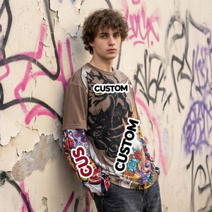T-shirt pour <span class=keywords><strong>homme</strong></span> avec strass, vêtements de rue personnalisés, fabricants de vêtements, t-shirt imprimé graphique, <span class=keywords><strong>homme</strong></span> pour hommes, t-shirt à manches longues - Product Image 2