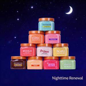 Produits de Bain Exfoliants Végans Bio Pêche Citron Herbes <span class=keywords><strong>Sel</strong></span> Crème Parfum Fruité Blanchissant Nourrissant pour la Peau – Vente Directe Usine - Product Image 1