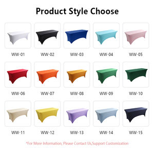 Nappe de table ajustée personnalisée en spandex pour fêtes de mariage et événements pour tables rectangulaires - Product Image 2