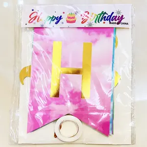 Banderín con letras <span class=keywords><strong>de</strong></span> feliz cumpleaños para bebé, guirnalda con gradiente <span class=keywords><strong>de</strong></span> tema <span class=keywords><strong>de</strong></span> <span class=keywords><strong>unicornio</strong></span>, arcoíris, decoración para fiesta <span class=keywords><strong>de</strong></span> un segundo cumpleaños, 1/2 - Product Image 6