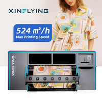 Сублимационный принтер Xinflying Dye с 15 печатающими головками для футболок, 524 кв.м/ч, широкоформатный, 1,9 м