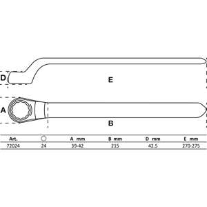 Llave de anillo de un solo extremo BGS VDE extremo de compensación profundo 24 mm - Product Image 2