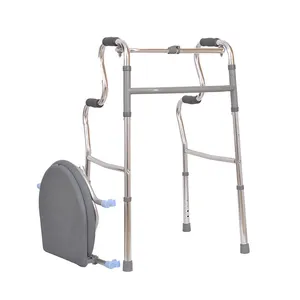 Wholesale elderly walker for elderly folding walker adult walker aluminum rollator with seat toilet