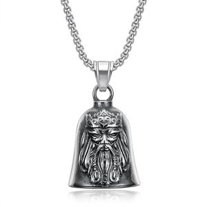 yunnique Retro <b>Titanium</b> Steel Odin Viking Bell Pendant Necklace Unisex Gift Jewelry - Product Image 5
