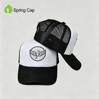 Gorra Trucker de 5 Paneles con Logotipo Personalizado, Malla de Espuma, Parche Bordado, Cierre a Presión, Perfil Alto para Hombre, Deporte al Aire Libre, Gorras