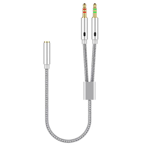 Cable Divisor en Y para Micrófono de 3.5mm, Adaptador AUX Hembra a 2x3.5mm Macho, Cable de Extensión para Auriculares y Altavoces - Product Image 2
