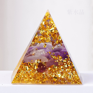 Mini Natural Crystal Chip <strong>Resin</strong> <strong>Pyramid</strong> Ornament Energy Crystal <strong>Pyramid</strong> for Desktop Decoration - Product Image 2