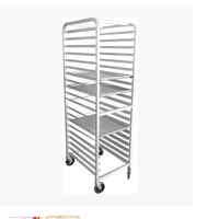 Chariot de boulangerie mobile en acier inoxydable pour le refroidissement des aliments, 16 niveaux, plateau, chariot de boulangerie