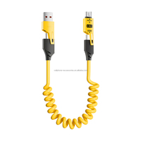 Colorido retráctil 4 en 1 USB C Cable de carga rápida 60W Cable de datos de transferencia de datos portátil para teléfono PC