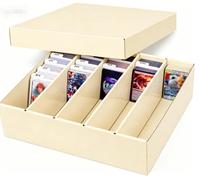 Boîte de rangement économique multi-emplacements en carton noir pour détaillants et collectionneurs