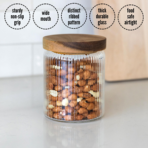 High Quality Cylinder Glass <b>Jars</b> 1.4L Empty Wide Mouth <b>Storage</b> Containers with Wooden Cover <b>for</b> Food Use - Product Image 4