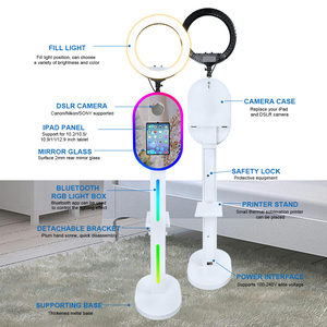 Cabine <span class=keywords><strong>Photo</strong></span> Portable Tout-en-un iPad et Appareil <span class=keywords><strong>Photo</strong></span> Reflex Numérique avec Faceplate Miroir, Nouvelle Tendance, Location pour Fêtes, Éclairage d'appoint inclus - Product Image 2