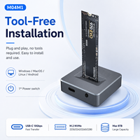 Docking Station SSD M.2 NVMe SATA 10Gbps Tipe C Dual Protocol Solid State Drive Enclosure RTL9210B Maks 8TB M04M1 dengan Sakelar
