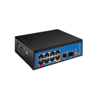 Switch Gigabit Ethernet de 10 Puertos, Switch PoE con IA, Resistente al Agua para Exteriores, IEEE 802.3af/at/Bt, Switches de Red Industriales Administrados en la Nube