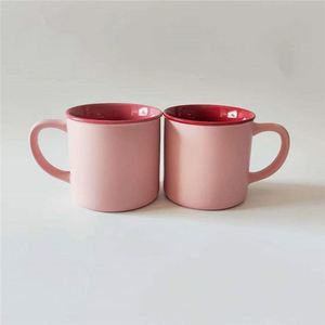 Viral Style <b>Ceramic</b> <b>Mug</b> Pink Cute Cup Different Inner Outer Colors for Home - Product Image 2