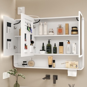 Arco filete inteligente almacenamiento espejo gabinete montado en la pared <span class=keywords><strong>baño</strong></span> espejo laca integrado <span class=keywords><strong>muebles</strong></span> <span class=keywords><strong>para</strong></span> el hogar - Product Image 3