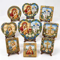 Ornamento da Tavolo in Resina UV 3D Personalizzato, Icona della Vergine Maria Ortodossa, Decorazione Religiosa Cristiana per la Casa, Produzione OEM ODM