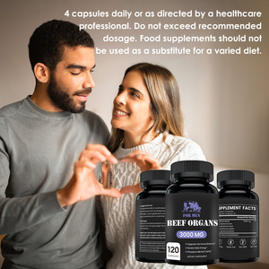 อาหารเสริมออร์แกนิกจากเนื้อวัวแบบ OEM สารประกอบจากอวัยวะสัตว์ที่เลี้ยงด้วยหญ้า พร้อมด้วยตับ หัวใจ <span class=keywords><strong>ไต</strong></span> ตับอ่อน และม้ามแบบอบแห้ง 3000 มก. ในรู<span class=keywords><strong>ป</strong></span>แบบแคปซูล - Product Image 1