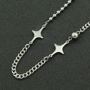 Collar de Acero de Titanio de Lujo Ligero con Diseño de Viento Frío y Cuentas de Estrella Brillante, Collar Corto de Moda Tanjing Lijing - Product Image 2